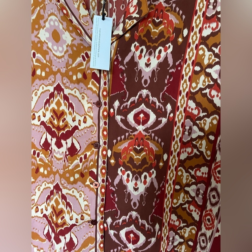 Cupcakes and Cashmere Southwestern Print Boxy Button Down Blouse - Picture 6 of 7